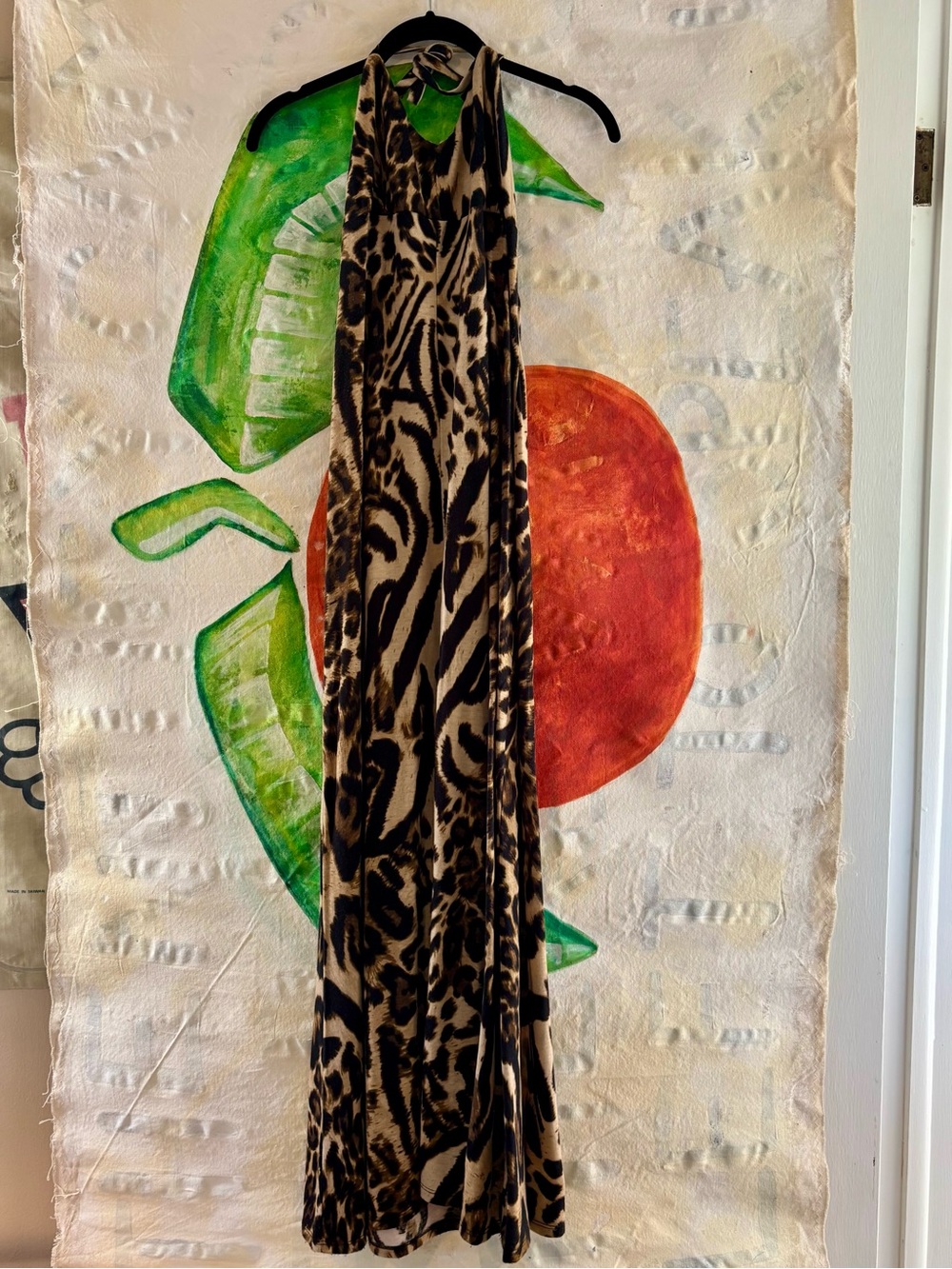Xhilaration Brown and Black Animal Print Halter Maxi